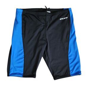 Bayleaf Shorts Mens Size 38 Black Blue Swim Jammer Durable Training Pull On